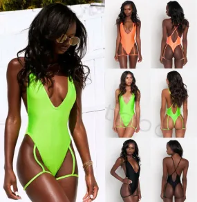 2021 New!!! Women's One Piece Backless Swimsuit V Neck Sizes S - XL