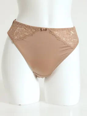 3 Pack Lace Hicut Panty - Rose/Green/Mocha