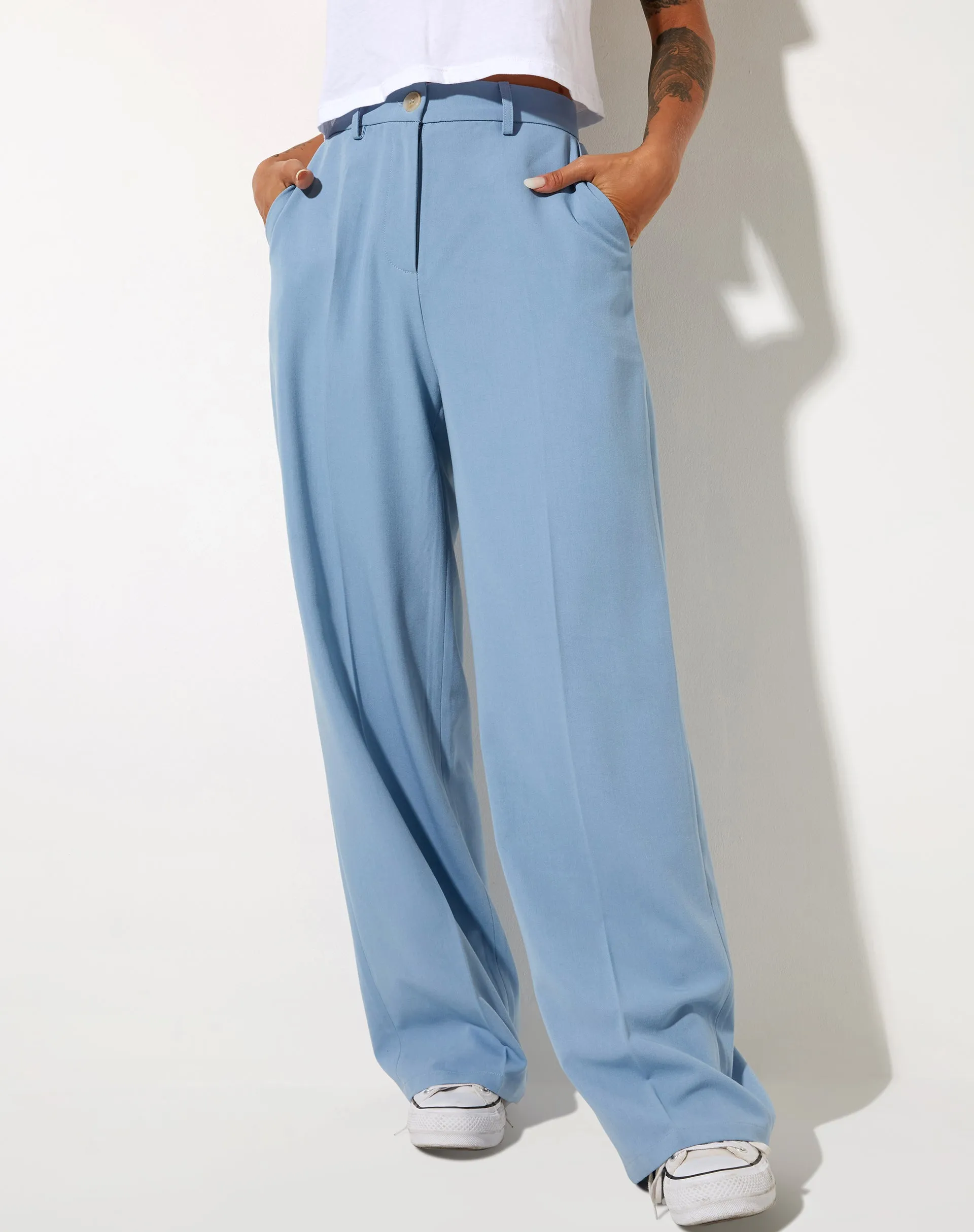 Abba Straight Leg Trouser in Tailoring Blue