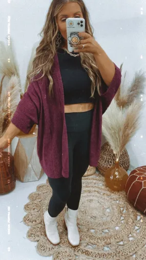 All You Need Slouchy Cardi, Plum