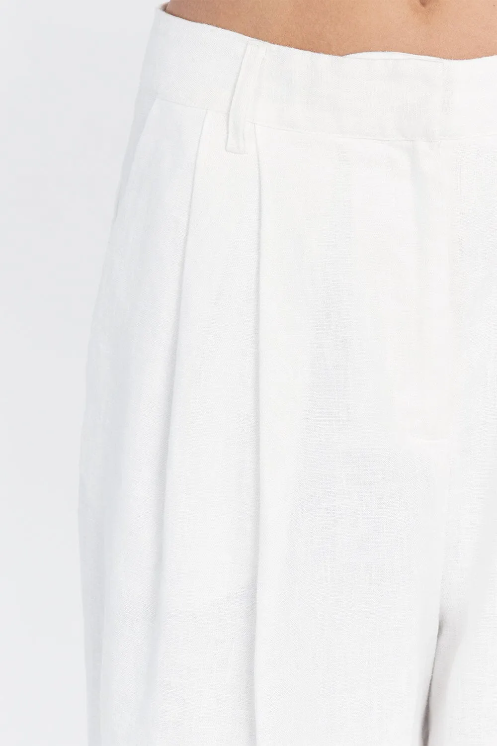 BILLY WHITE LINEN TAPERED PANT