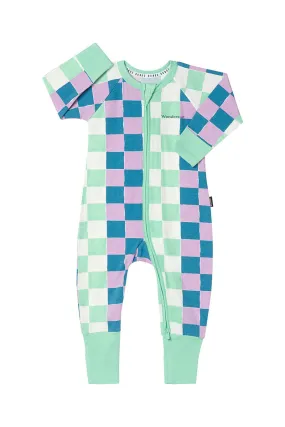 Bonds 2 Way Zip Wondersuit - Checked Out Pink / Blue