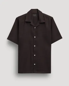 Brown half sleeve linen shirt for men