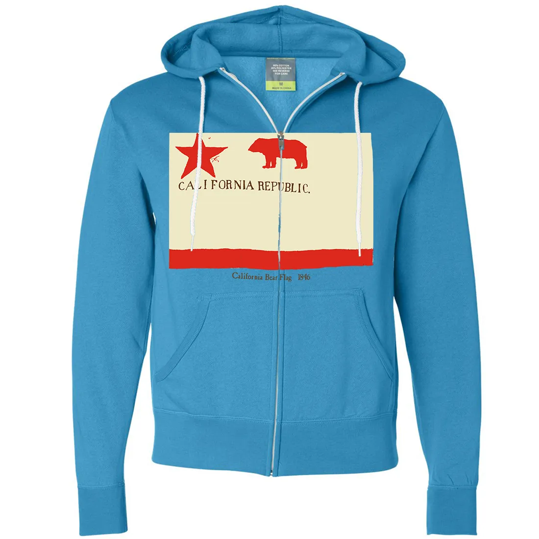 California Republic Bear Flag 1846 Zip-Up Hoodie