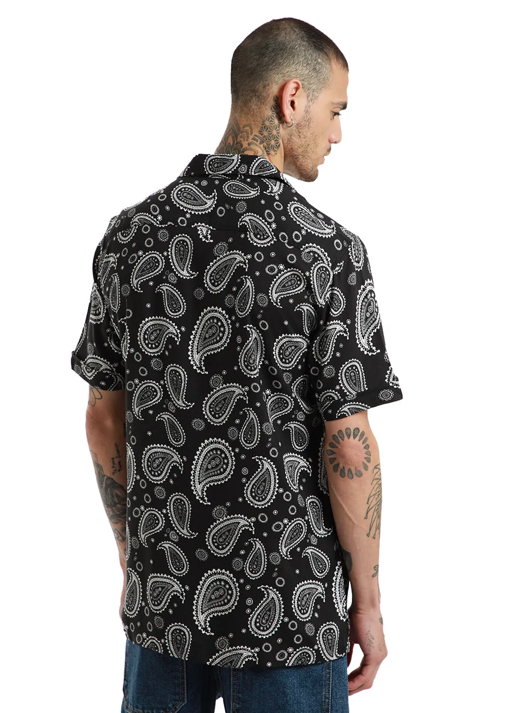 Charcoal Paisley Print