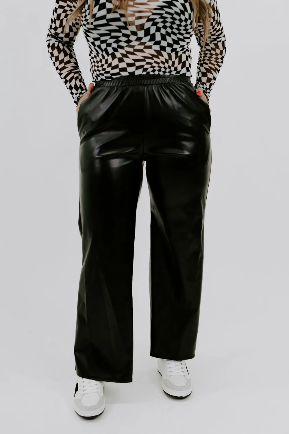 Chasing Pavement Faux Leather Pant, Black