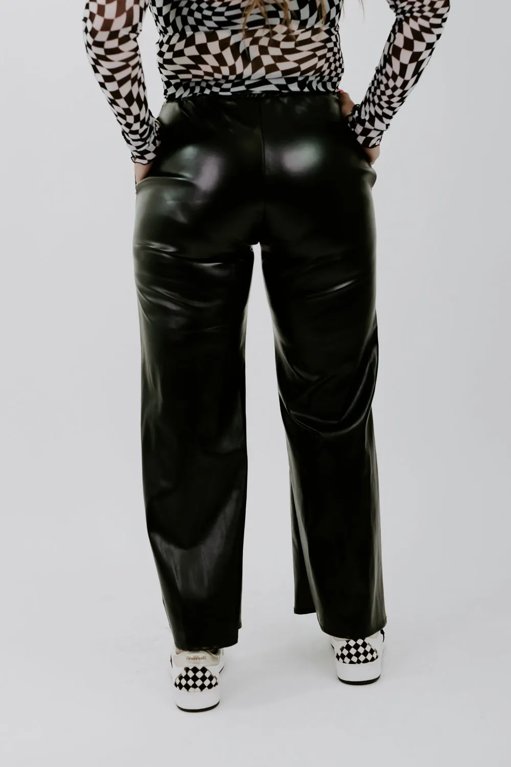 Chasing Pavement Faux Leather Pant, Black