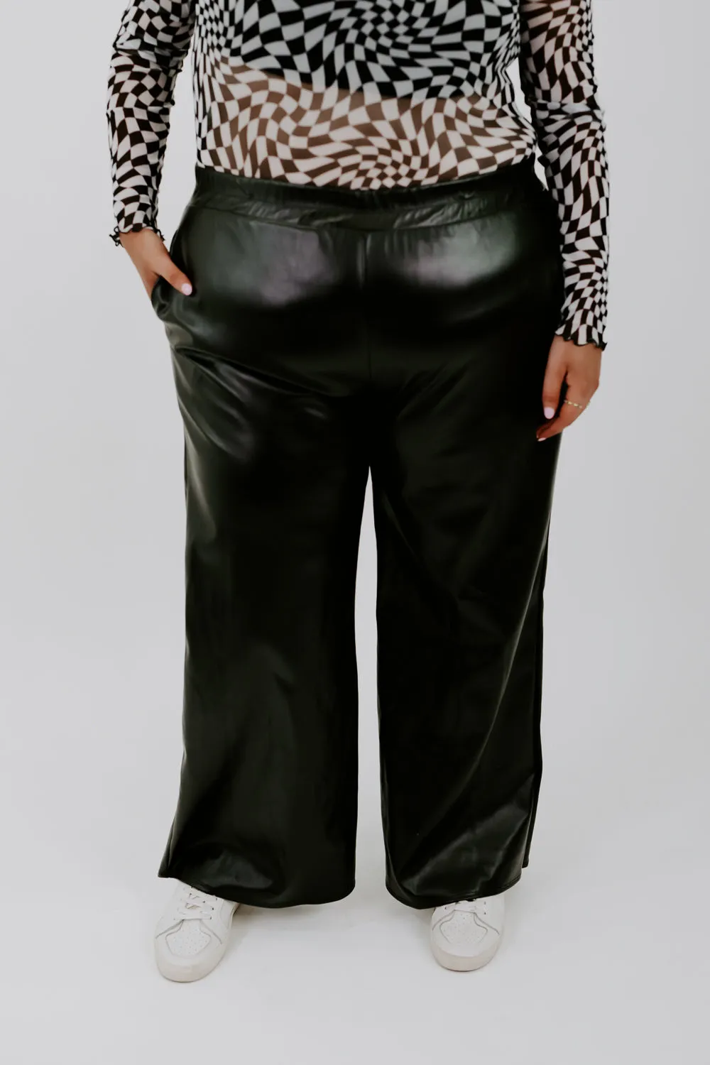 Chasing Pavement Faux Leather Pant, Black