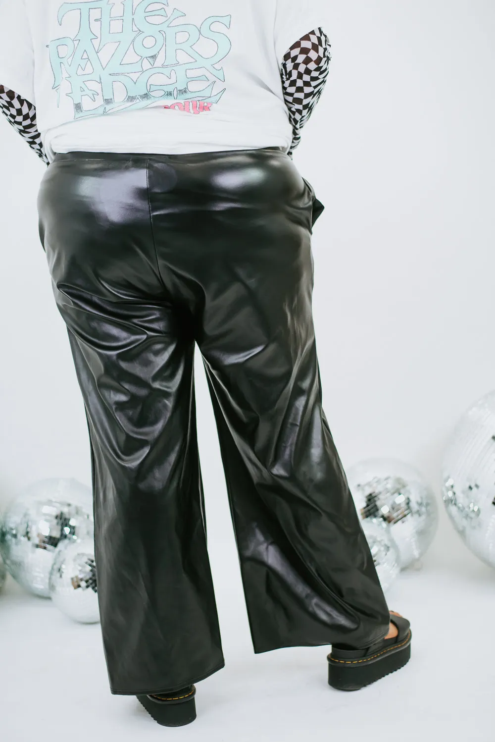 Chasing Pavement Faux Leather Pant, Black