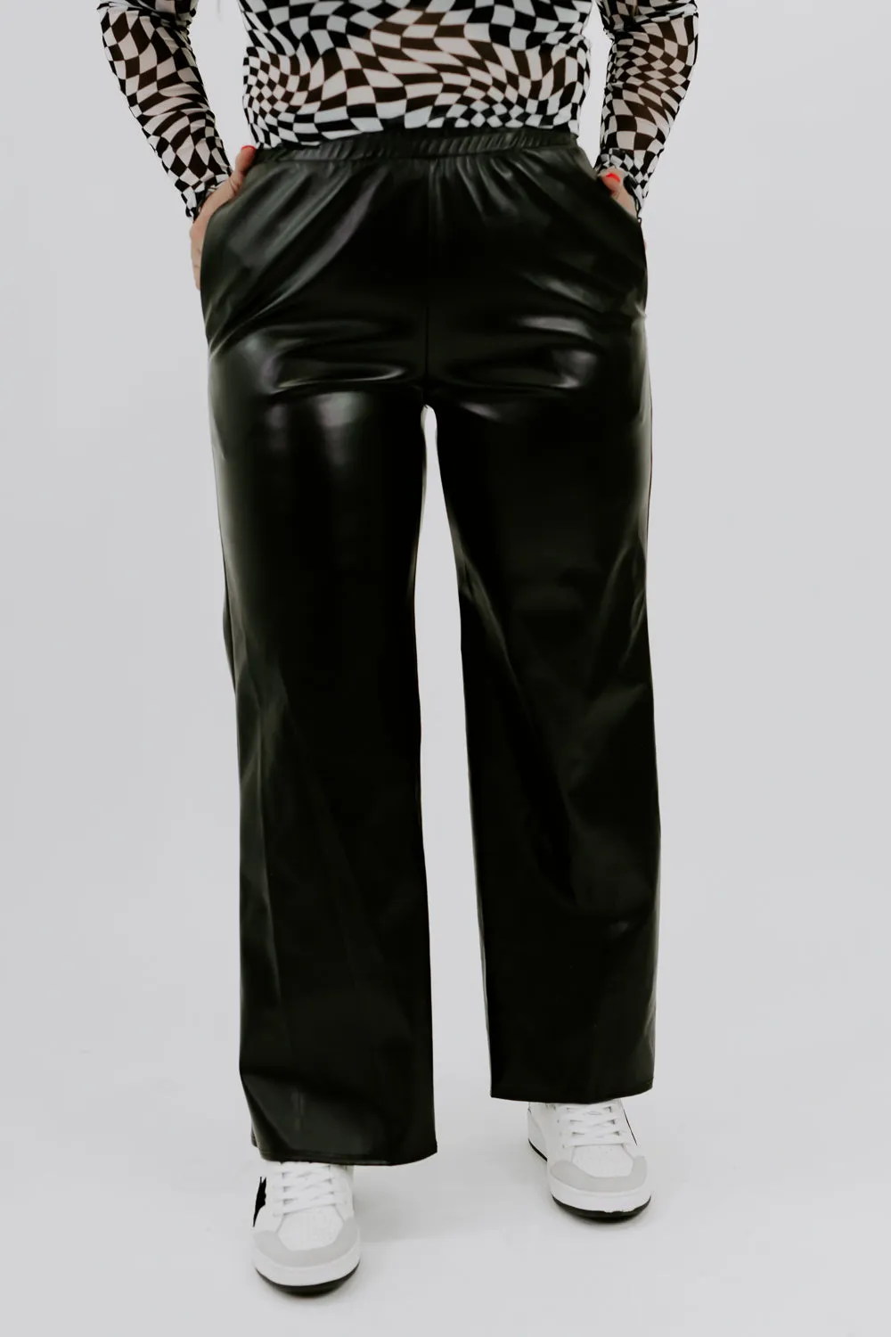 Chasing Pavement Faux Leather Pant, Black