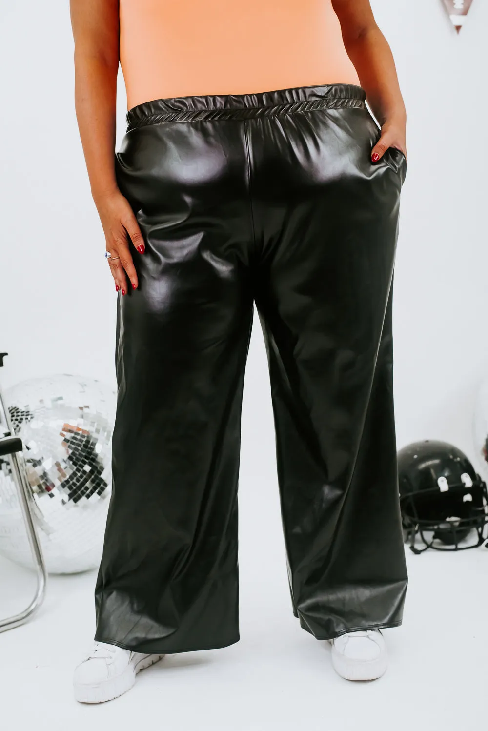 Chasing Pavement Faux Leather Pant, Black