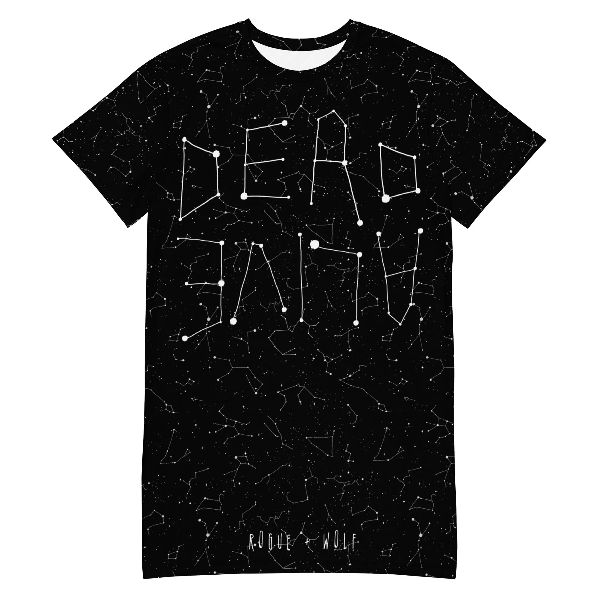 Dead or Alive Tee Dress - Vegan Oversized T-shirt Witchy Alt Style Occult Grunge Aesthetic Unisex Goth Black Dress