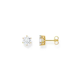 Ear studs with big, white zirconia