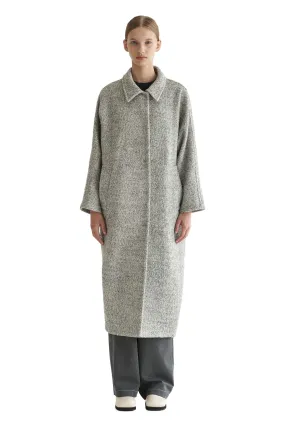 Grey Boucle Long Coat