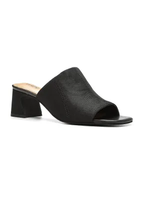 Gwen Stretch Mules - Black