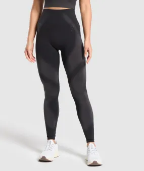 Gymshark Blur Seamless Leggings - Black/Asphalt Grey