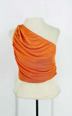 Lioness Size M Orange One Shoulder Ruched Tops Top-Sleeveless