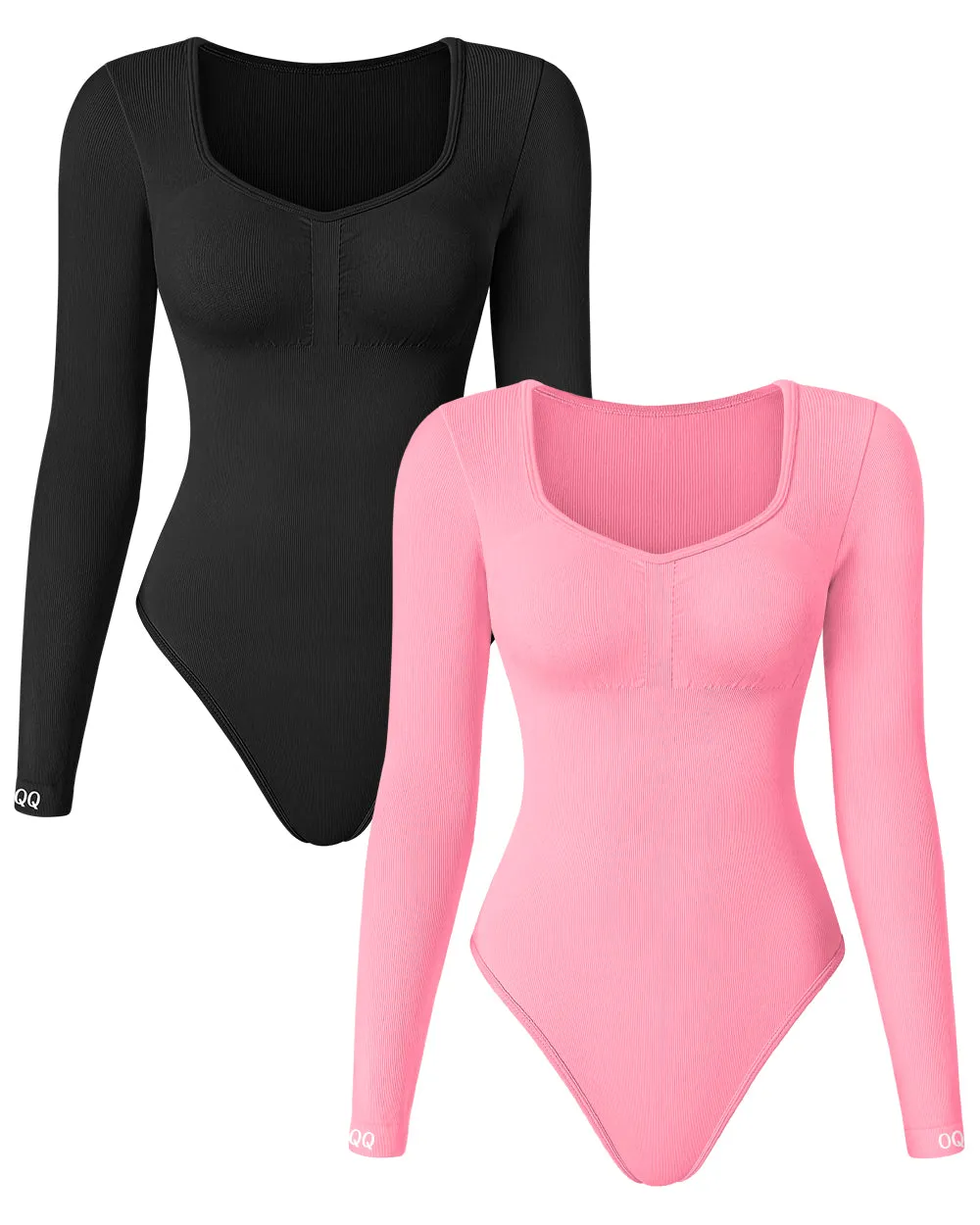 Long Sleeve  flattering bust ruched bodysuits