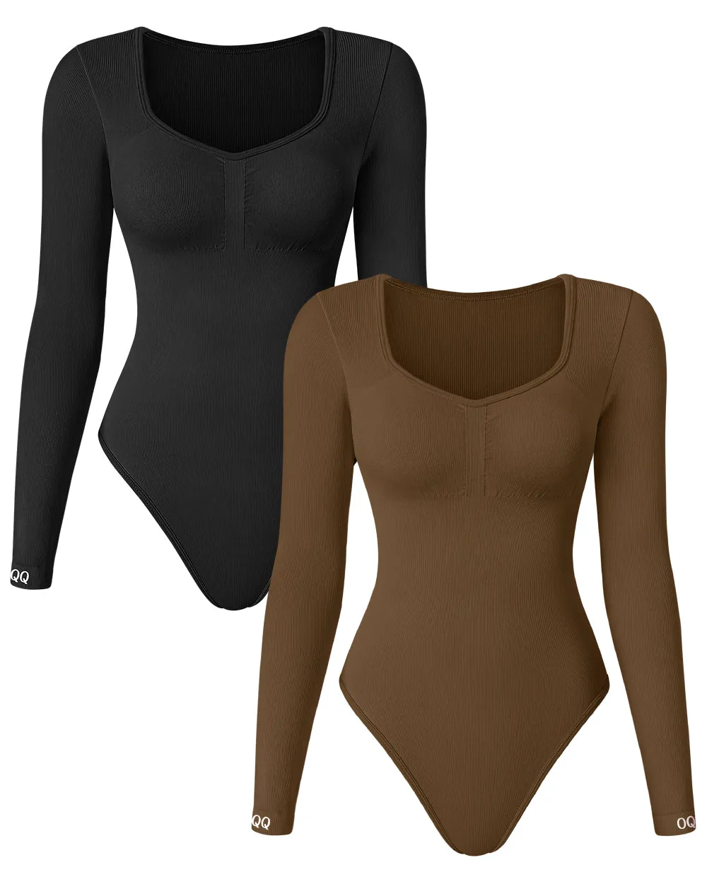 Long Sleeve  flattering bust ruched bodysuits