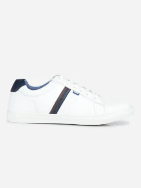 Men's White Lace Up Smart Casual Sneaker (IX1059)