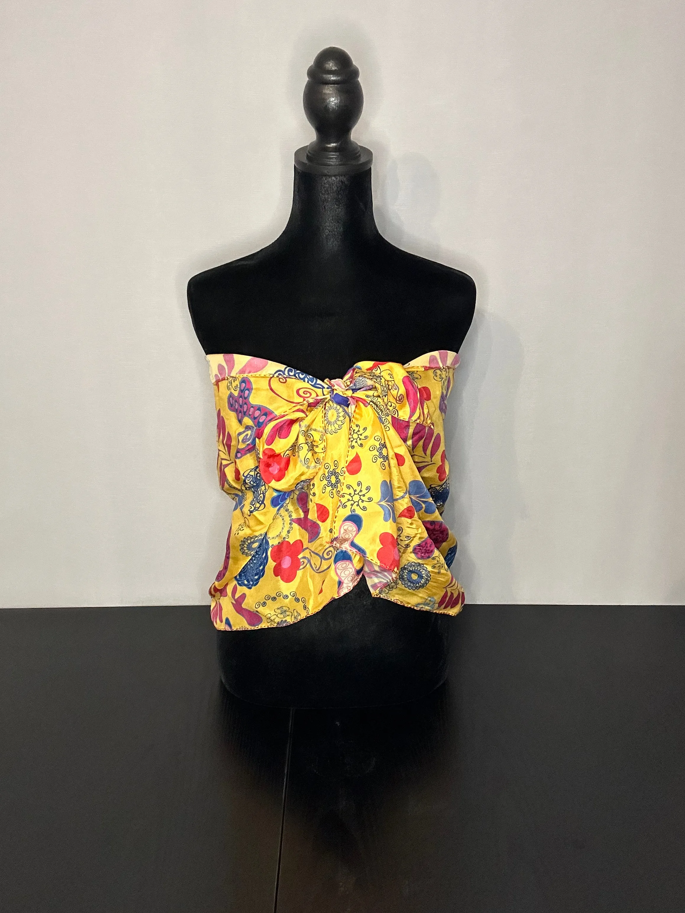 Mustard Paisley Trending Scarf, 20x54"	with Running Stitch edge