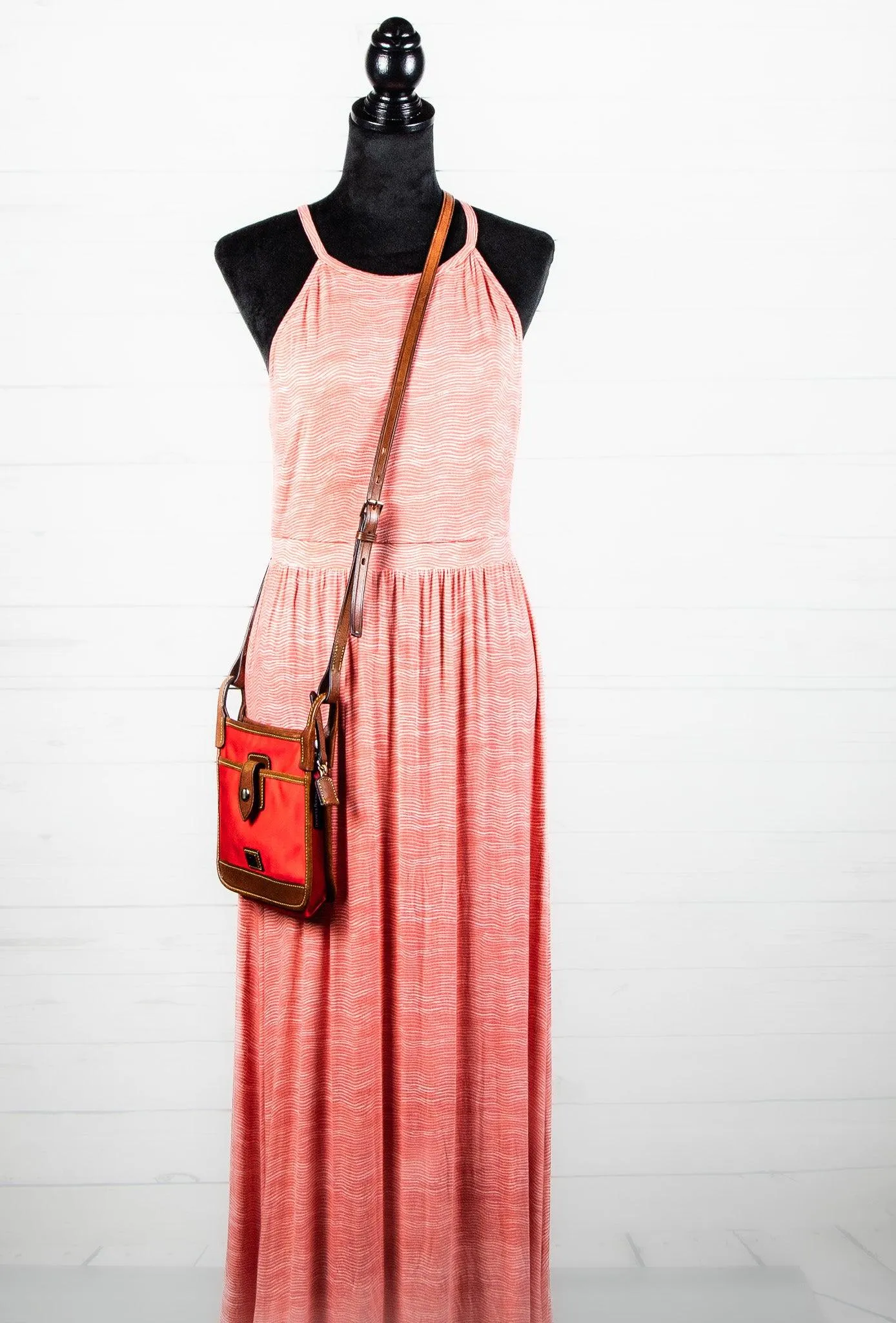 Old Navy Sleeveless Coral Print Maxi Dress