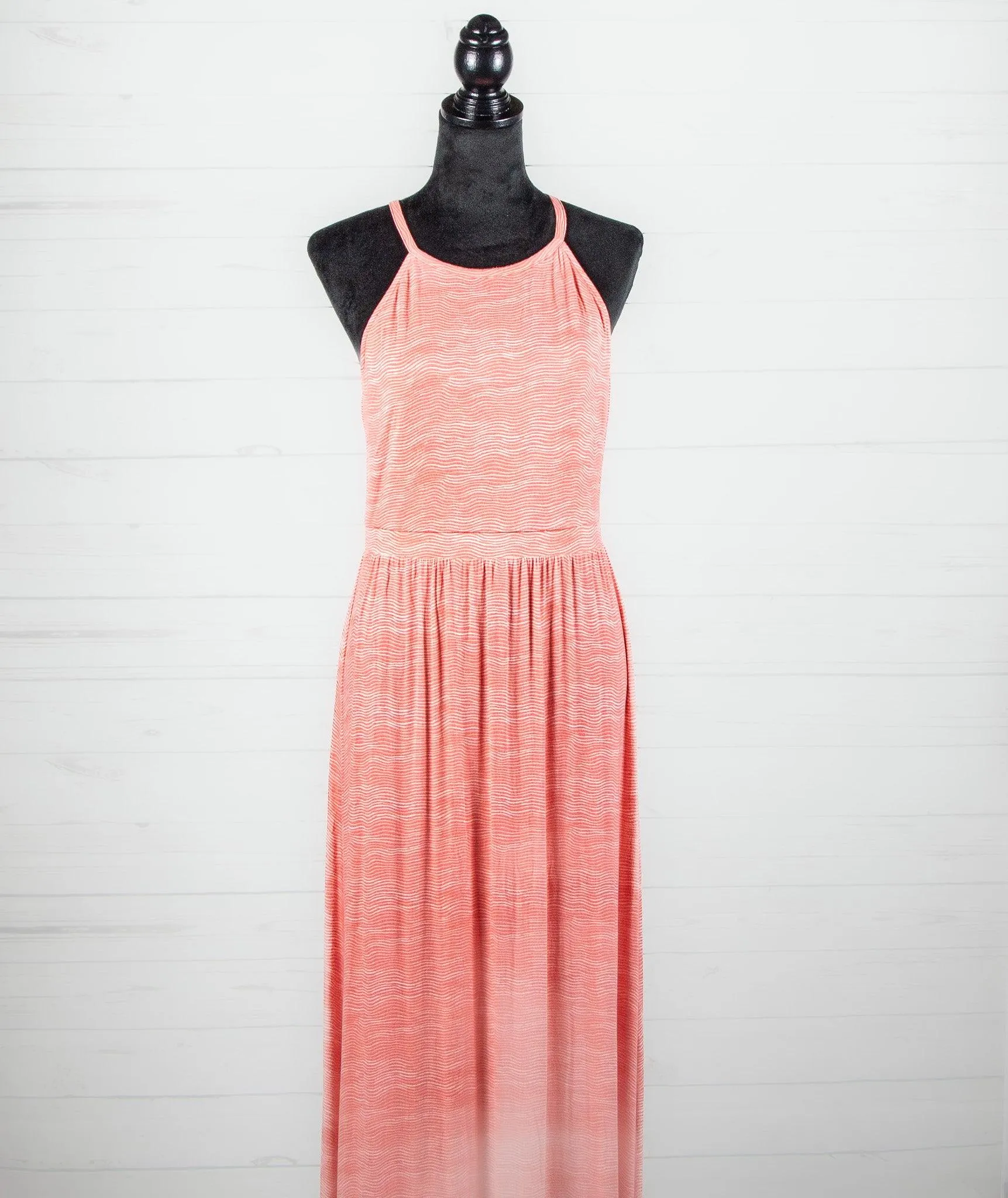 Old Navy Sleeveless Coral Print Maxi Dress