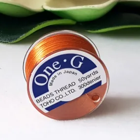 One-G Orange Beading Thread (50 Yards) Toho | PT-50-15 | Jewellery Making Supply