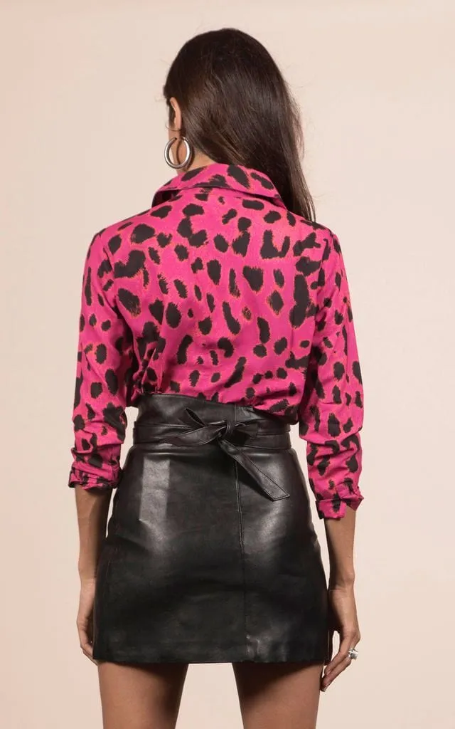 San Diego Shirt In Pink Leopard