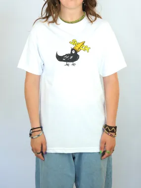 Snack Skateboards - Blackbird Tee Shirt - Heavweight Cotton - White