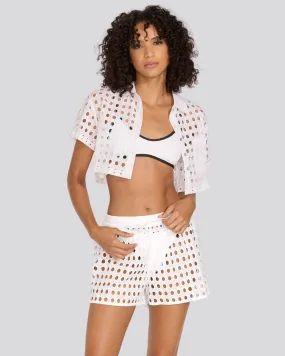 The Eyelet Cropped Cabana Shirt