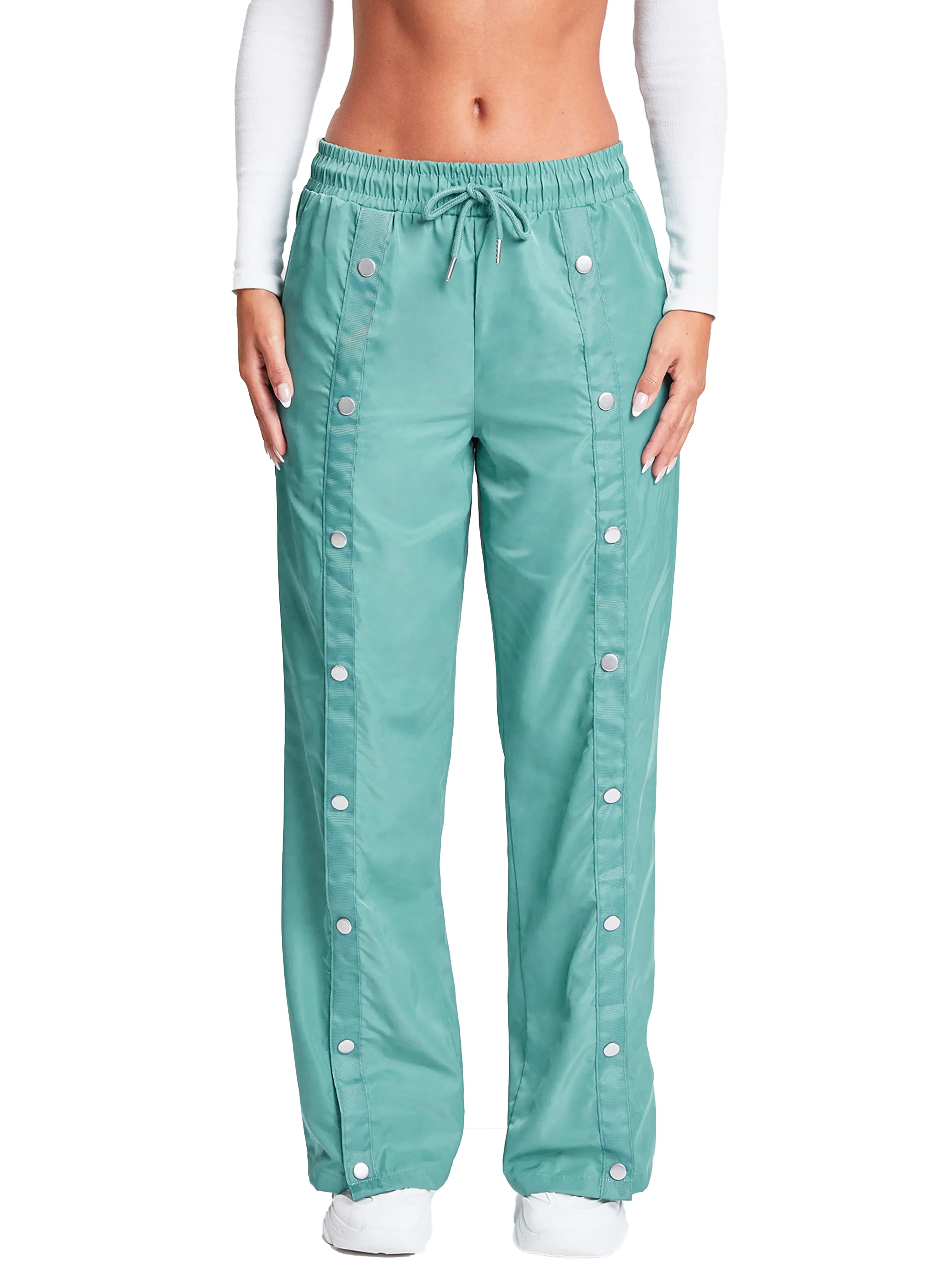 Women's Snap Wide Leg Utility Pants